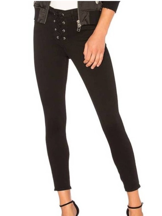 L'AGENCE Pants - L’AGENCE Velvet Lace-Up Pants Black Size 29